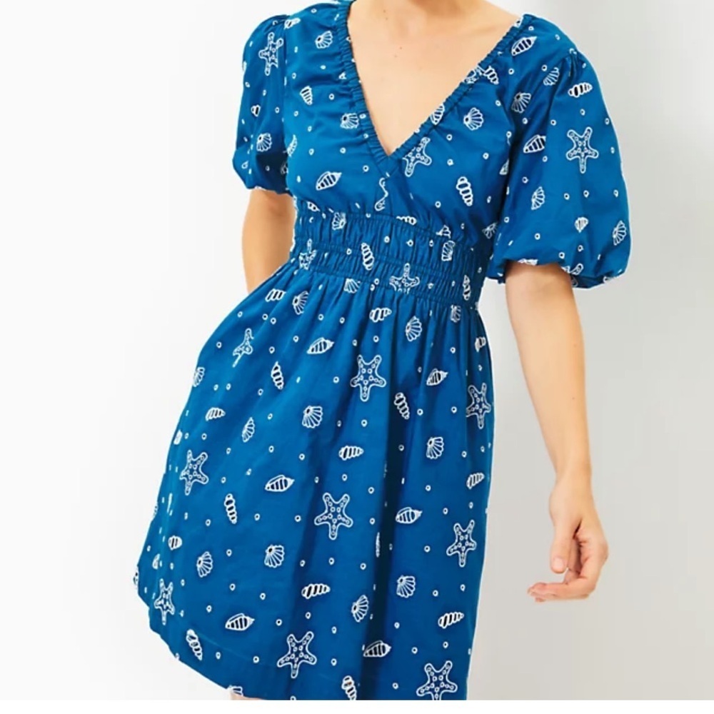 Lilly Pulitzer Kilynn Short Sleeve Eyelet Dress Size 10